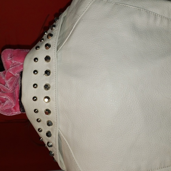 FF 💘VINTAGE EMBROIDERED FLORAL BOHO SOHO CHIC STUDDED BLAZER MOTORCYCLE JACKET - Picture 9 of 14